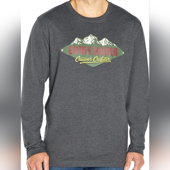 NWT Eddie Bauer Men's Graphic Long Sleeve Tee - Picture 1 of 2